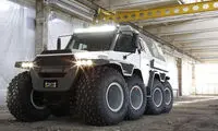 خودروی 8 چرخ برای رانندگی در کوهستان و دریا