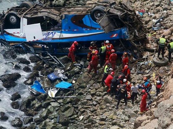 تصادف اتوبوس در بولیوی ۲۵کشته برجا گذاشت