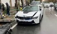 وضعیت بد خودروی لوکس BMW بعد از تصادف با یک پژو 