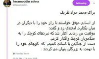 حمایت ظریفانه آشنا از ظریف