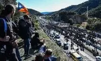 جدایی‌طلبان کاتالان بزرگراه اسپانیا - فرانسه را بستند
