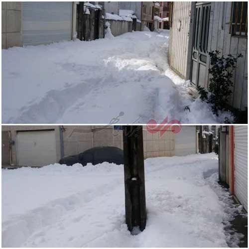 تصاویری از بارش شدید برف در رودسر