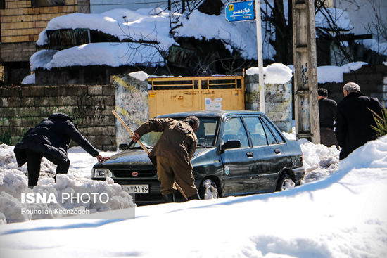 خیابان‌ های رشت پس از بارش برف