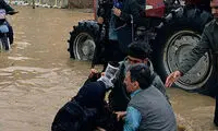تصاویر عجیب از حضور فتاح در مناطق سیل‌زده