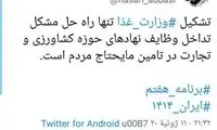 پیشنهاد عجیب برای تشکیل وزارت غذا