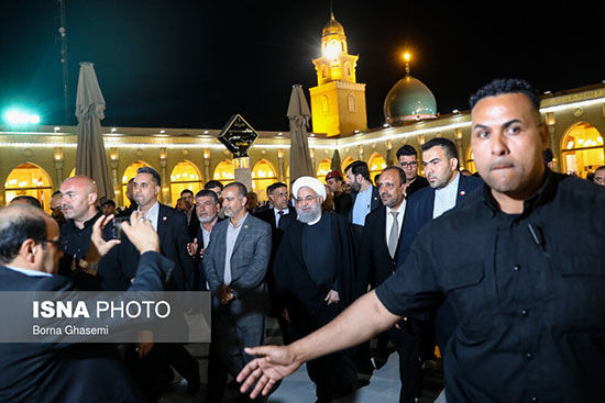 روحانی به زیارت مسجد کوفه رفت