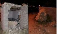 تصویری از ریزش سنگ از کوه به‌خاطر زلزله