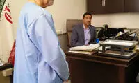 نمایی نزدیک از حضور نجفی در دادسرای جنایی