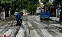 عکس: بارش شدید تگرگ در کرمانشاه