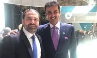 سلفی حریری و امیر قطر در پاریس جنجال‌برانگیز شد
