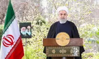 شمایل متفاوت روحانی هنگام قرائت پیام نوروزی