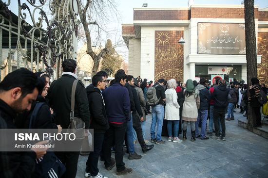 مراجعه برای اهدای خون در پی حادثه پلاسکو