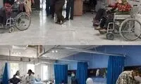 بستری بیماران کرونایی در راهروی بیمارستان