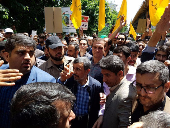 حضور احمدی‎نژاد در راهپیمایی روز قدس