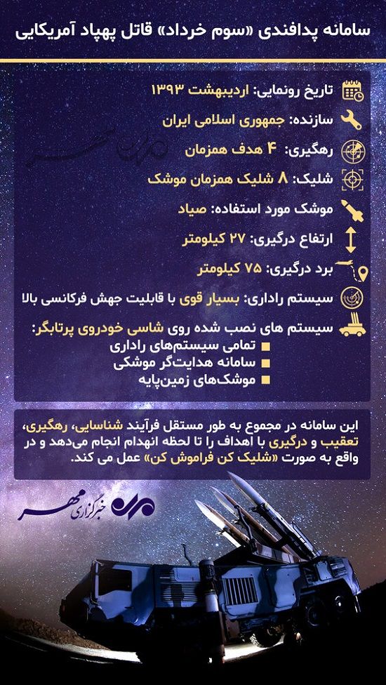 سامانه پدافندی «سوم خرداد»، قاتل پهپاد آمریکایی