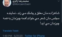 کنایه زائری به رضا پهلوی و یک نماینده مجلس