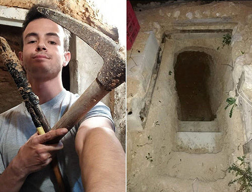 پسر نوجوانی که در خانه، غار زیرزمینی ساخت