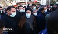 حضور رئیسی در مراسم تشییع شهدا