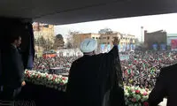 سخنرانی روحانی در ورزشگاه کرج