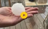 بارش شدید تگرگ به درشتی گیلاس در عربستان!