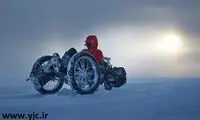 عبور اولین رکاب‌زن از قطب جنوب +عکس