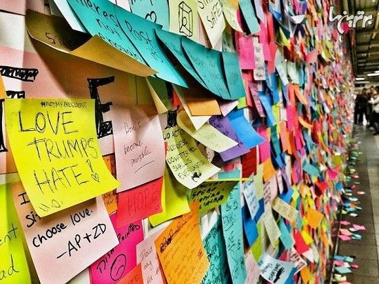 یادداشت های عاشقانه روی دیوار ایستگاه متروی نیویورک