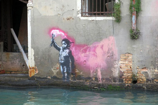 نقاشی دیواری بنکسی در ونیز دیده شد