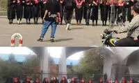 عکس جواب عکس؛ دو مدل دختر، مقابل یک دانشگاه