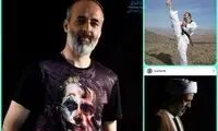 تیپ عجیب حجت‌الاسلام صفری با تیشرت جوکر