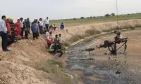 نجات جان مرد گرفتار در حوضچه قیر