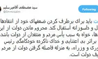 میرسلیم: دولت باید از نقدها استقبال کند