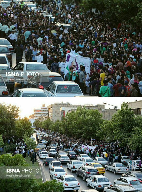 شادی حامیان روحانی در مشهد