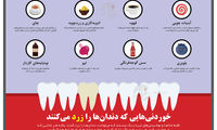 اینفوگرافی؛ خوردنی‌هایی که دندان‌ها را زرد می‌کنند