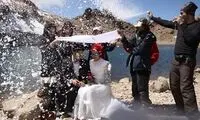 عکس مراسم ازدواج بر قله سبلان