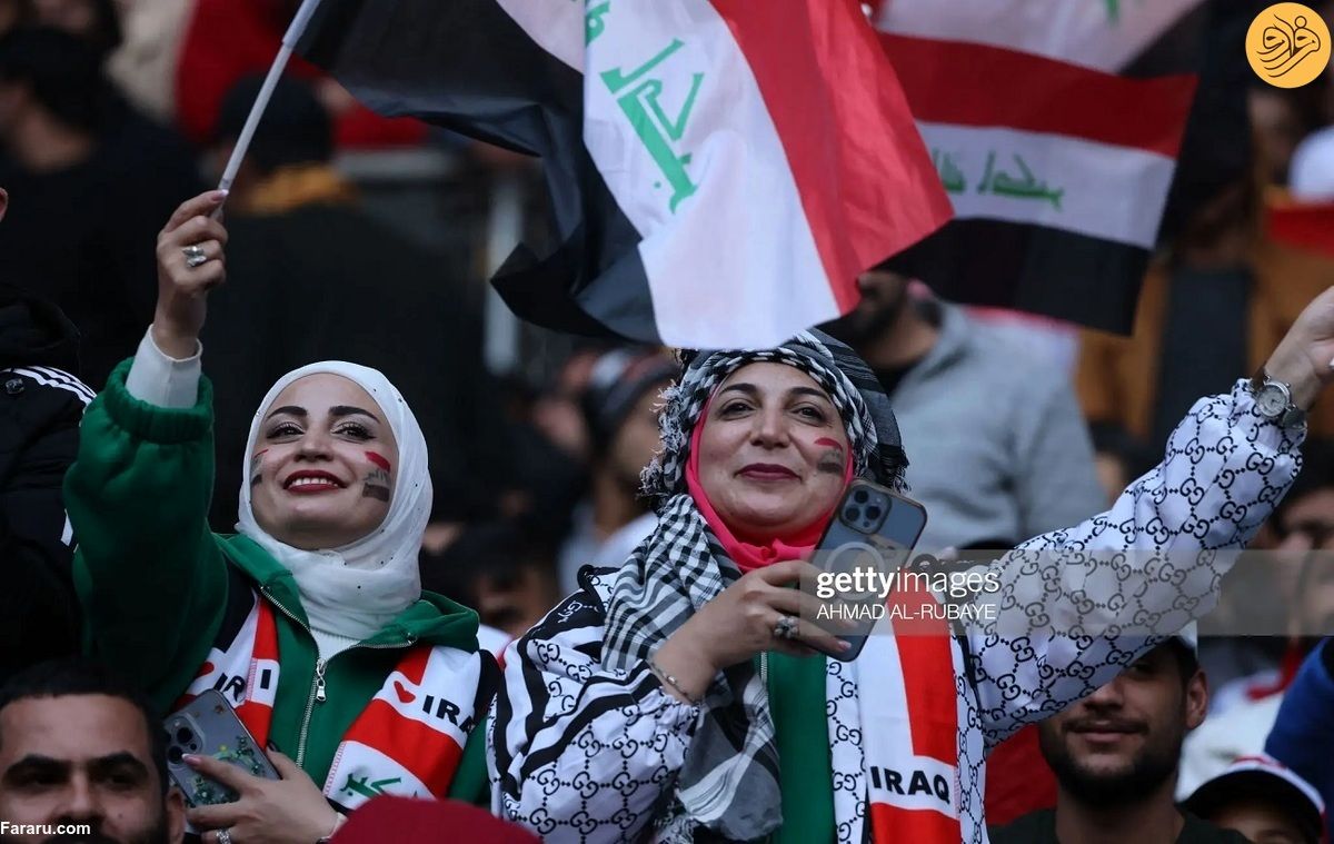 تصاویری متفاوت از هواداران زن بازی عراق و عمان