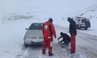 ویدئویی از بارش برف شدید در جاده خلخال