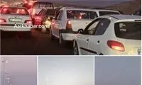 تصادف زنجیره‌ای در جاده تهران-قم حادثه آفرید