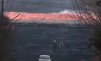 ویدئو باورنکردنی از گدازه آتشفشان  پس از فوران 