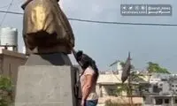 ادای احترام دختر ارمنی به تندیس سردار سلیمانی