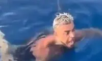  لحظه وحشتناک عبور کوسه از زیر شناگر 