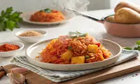 طرز تهیه دمپخت سیب‌زمینی خوش‌رنگ و خوشمزه