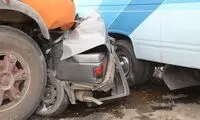 تصاویری مرگ‌بار از مچاله شدن یک ماشین در مشهد