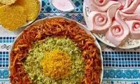 طرز تهیه پلوی نخود فرنگی با مرغ ریش ریش شده