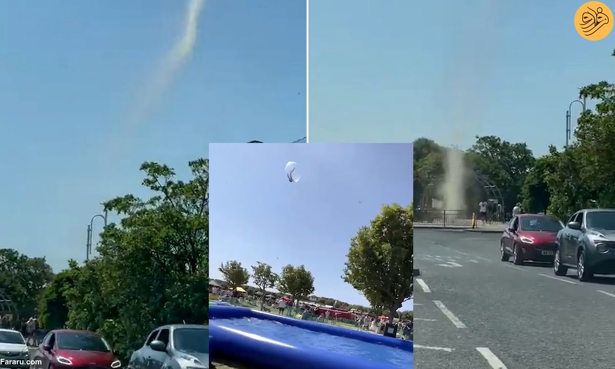 گردباد یک کودک را به آسمان برد!