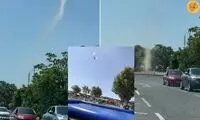 گردباد یک کودک را به آسمان برد!