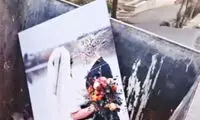 جمله پشت این قابِ عروسی در سطل زباله جلب‌توجه کرد