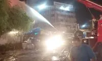 آتش‌سوزی گسترده در اطراف میدان شهرداری گرگان