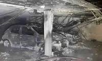 آتش سوزی یک ساختمان چهار طبقه در بزرگراه رسالت