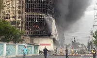 اولین تصاویر از حجم آتش‌سوزی در پاساژ اندیشه