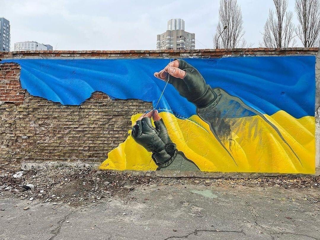 گرافیتی از هنرمند اوکراینی که حرف ندارد